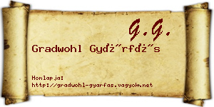 Gradwohl Gyárfás névjegykártya